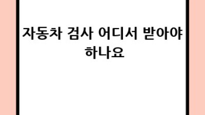 자동차 검사, 기간 놓치지 말자!